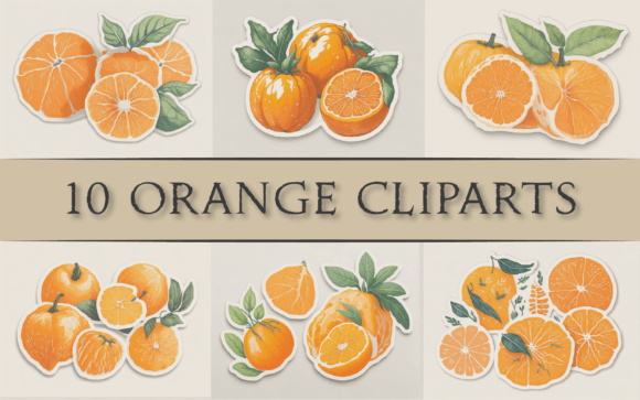 10 Orange Cliparts Illustrations: Vibrant Design Assets for Creators