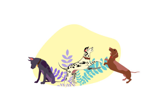 3 Dogs Family Illustrations: Your Go-To Design Asset