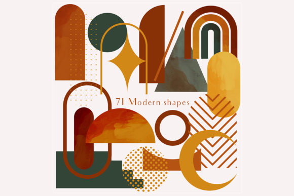 71 Modern Shapes Clipart: A Toolkit for Clean Design