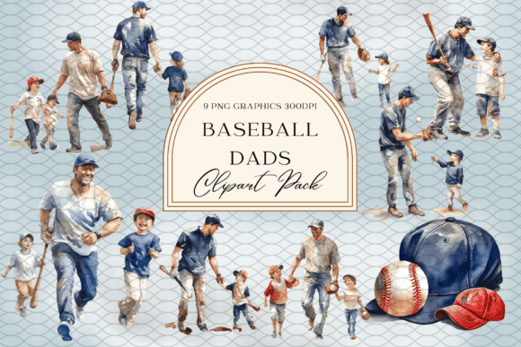 Celebrate Dad with Watercolor Baseball Illustrations
