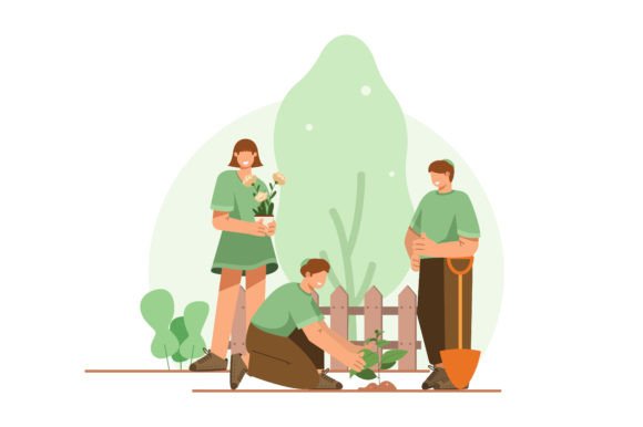 Celebrate Nature with Charming Tu Bishvat Character Illustrations