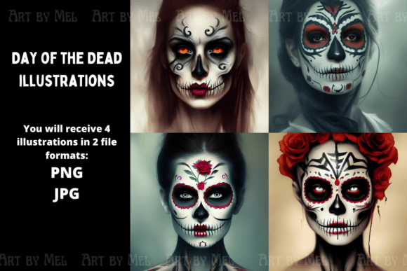 Day of the Dead Female Illustrations for Creative Projects
