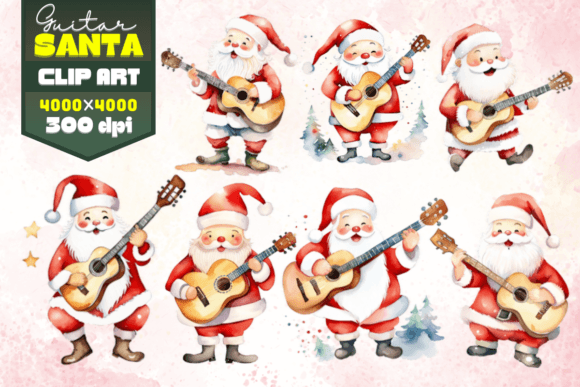 Guitar Santa: A Playful Twist on Holiday Typography