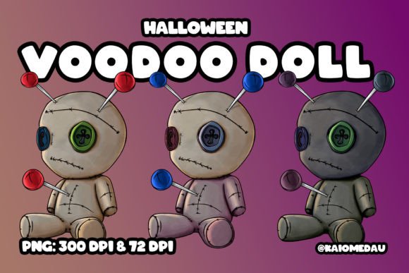 Halloween Voodoo Doll Illustrations: Eerie Charm for Your Designs