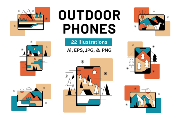 Outdoor Phones Illustrations: Simple, Modern & Layered Designs