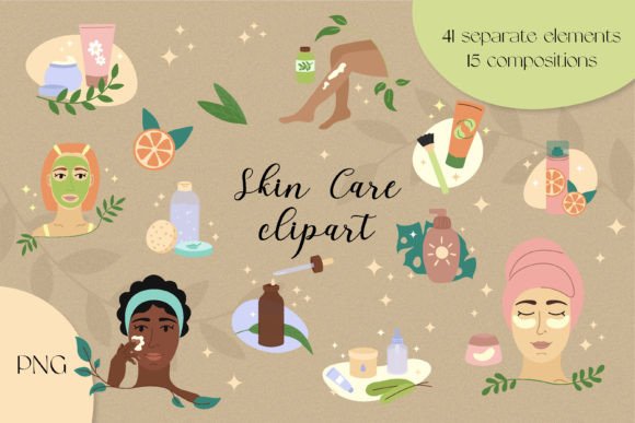 Skin Care Clipart | PNG Illustrations for Modern Design