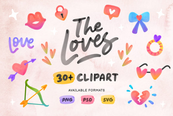 Transform Your Designs with The Loves Clipart Illustrations