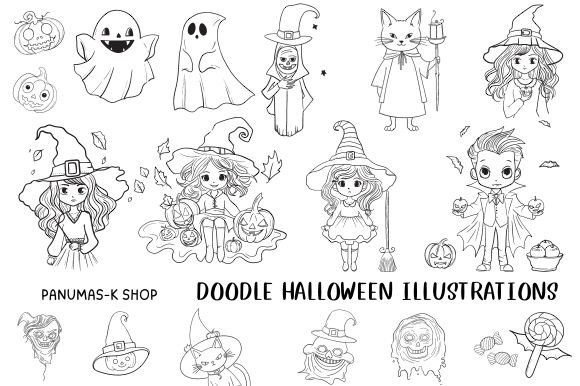 Unleash Spooky Creativity with Doodle Halloween Illustrations